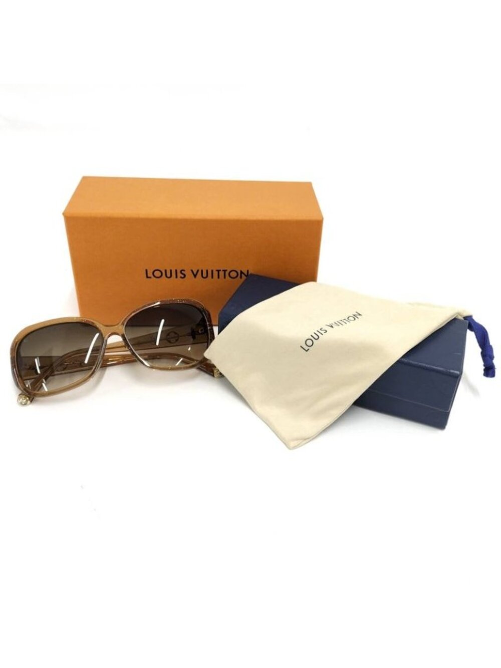 Louis Vuitton Sunglasses Logo Temple 5915 140 Cell Frame Brown Z0460 - Picture 10 of 10